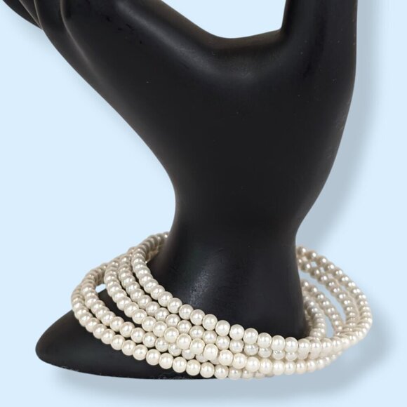 Vintage 5-Strand Faux Pearl Bracelet - Picture 1 of 6